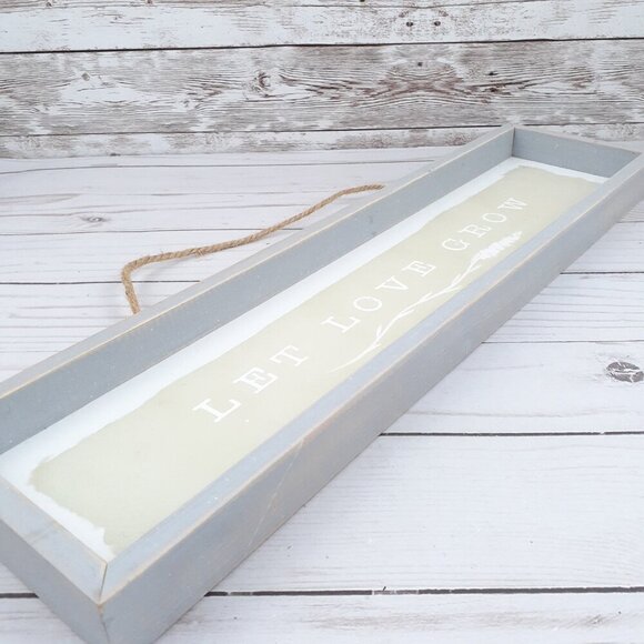 Wood Box Sign Let Love Grow Tabletop Wall Farmhouse - Picture 4 of 4